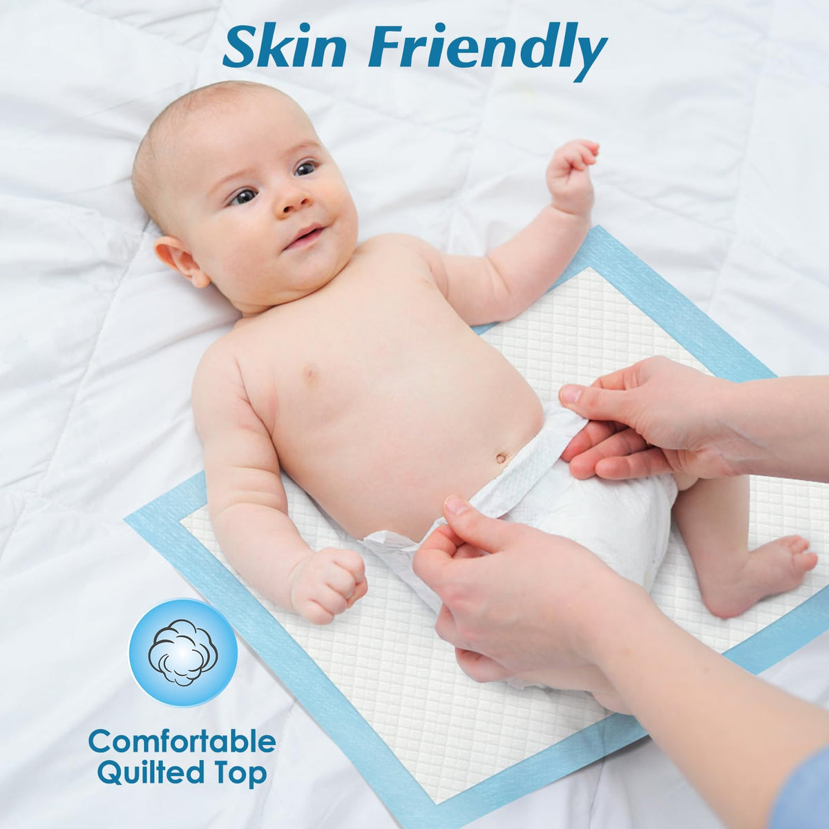 Wowflash Super Absorbency Disposable Diaper Pads for Baby, Puppy and Adults, Disposable Changing Underpads for Baby, 50 Count, 17” x 13''
