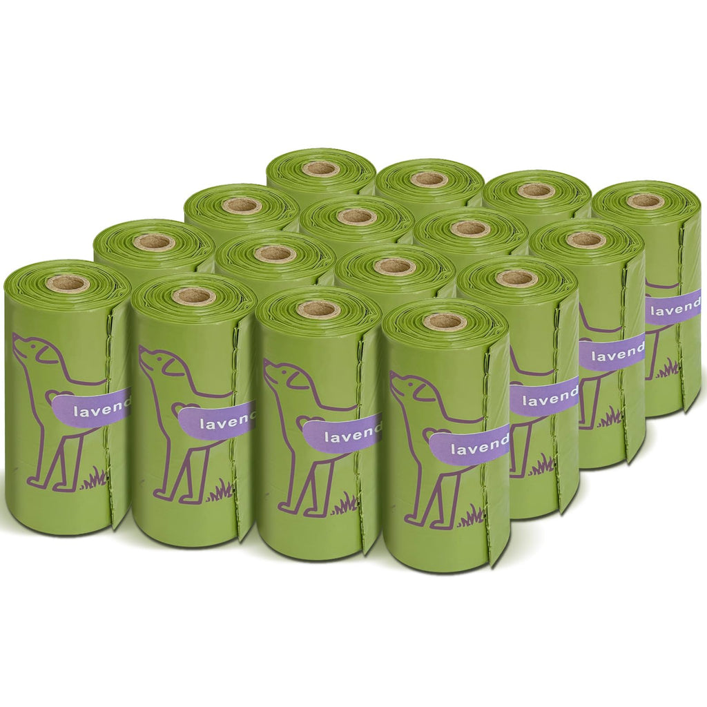 480 Count Lavender Scented 13” x 9” Dog Poop Bags Rolls, Leakproof Strong & Sturdy Waste Bags for Doggie Cat Pet